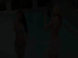 two great sexual girl2girl in the pool