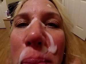 Cock sucking with facial