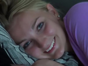 Hot blonde teen enjoys getting hot on camera